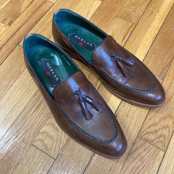 Mezlan brown/dark cognac dress shoes size 8 - Picture 1 of 3